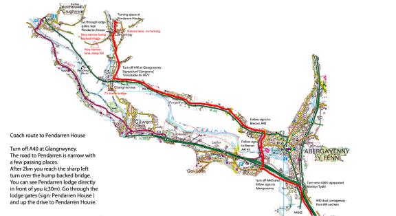 Coach route to Pendarren
