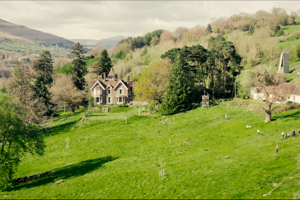 Drone shot of Pendarren House